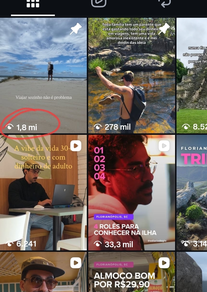 Reach of a piece of content on Instagram