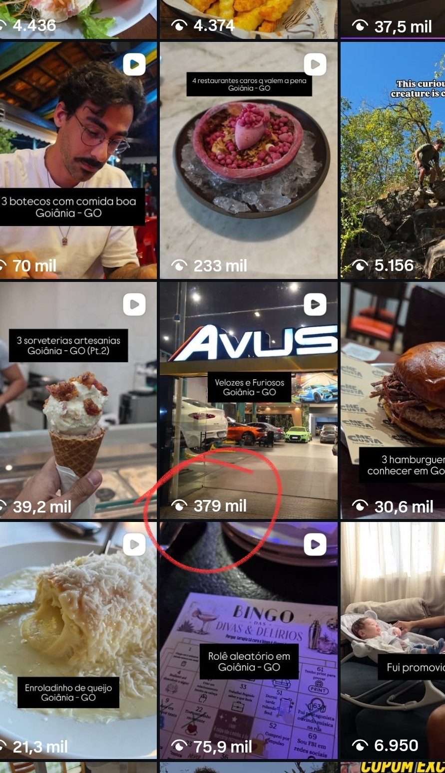 Reach of a piece of content on Instagram
