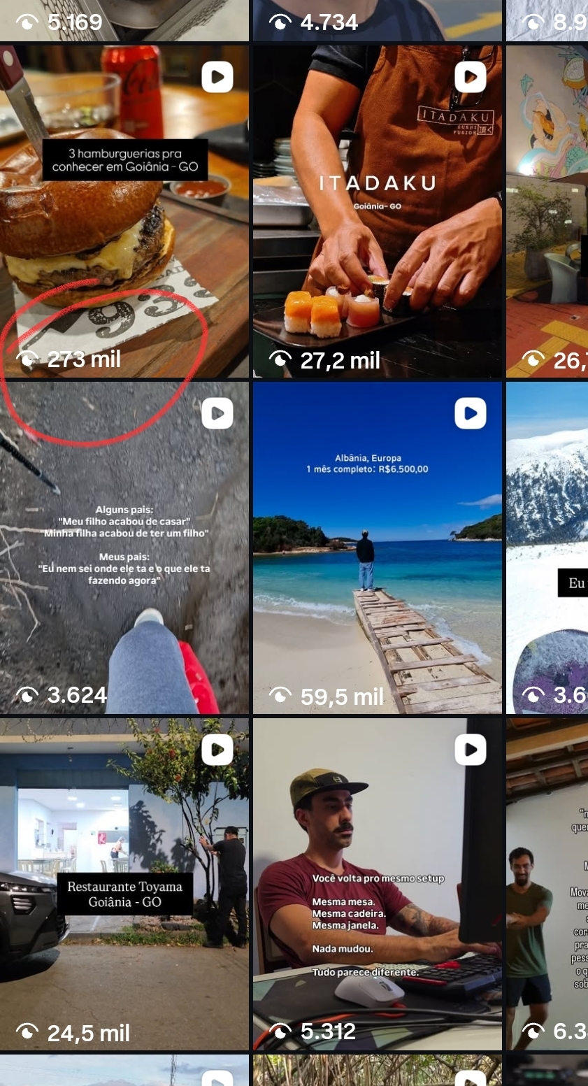 Reach of a piece of content on Instagram